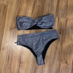 Silver Bandeau Shein Bikini